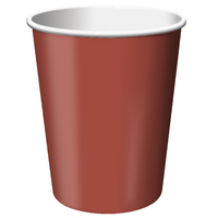 Discounted Brick Solid 9 Oz. Hot and Cold Paper Cups - Posh Party Supplies